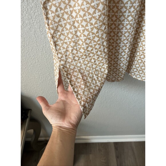 NWT Charleston Shoe Co. by Steve Mayer Cotton Tunic/Cover-Up Tan/White-Medium - Picture 3 of 5